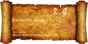 Kerbolt Gida névjegykártya